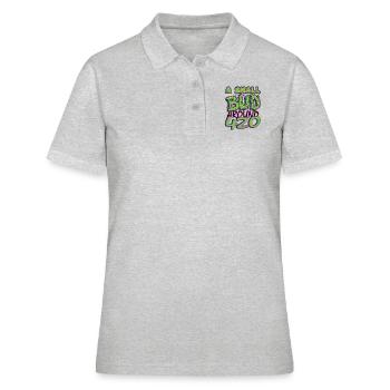 MARIHUANA SMOKE 420 CANNABIS WEED HANF DESIGN - Frauen Polo Shirt - Grau meliert - Vorne - Ailine (174cm)