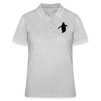 pinguin silhouette - Frauen Polo Shirt - Grau meliert - Vorne - Ailine (174cm)