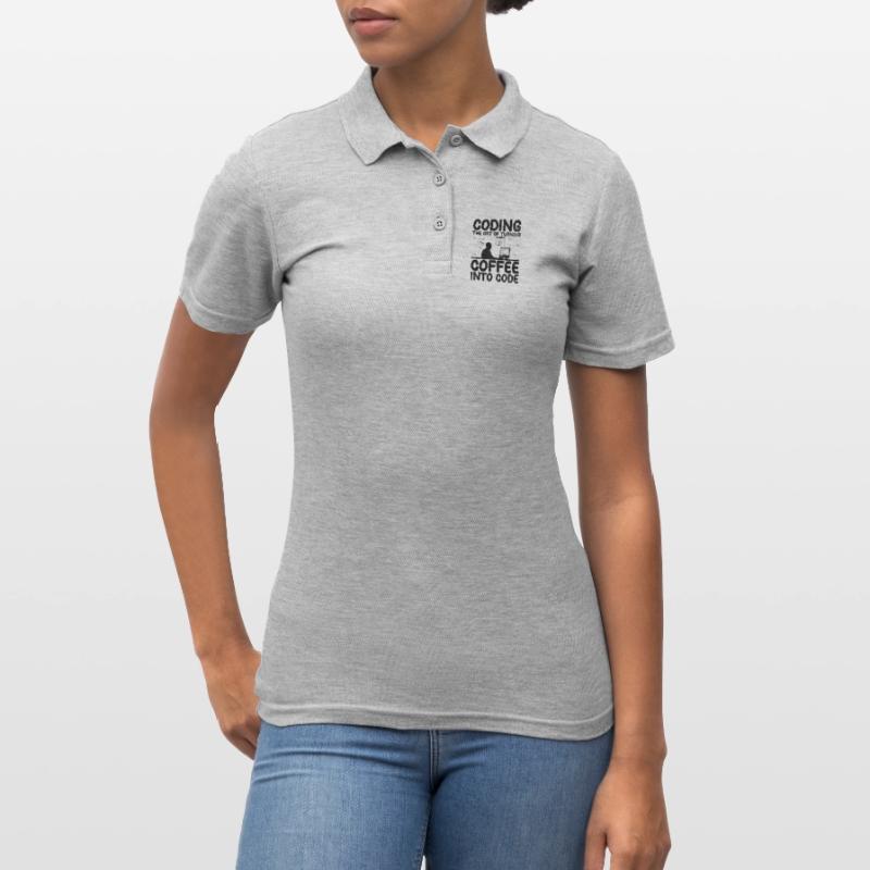 Coffee Coding Programmer Coder Developer Nerd Coff Women's Polo Shirt
