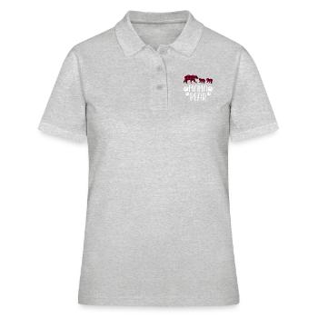 Mama Bear - Frauen Polo Shirt - Grau meliert - Vorne - Ailine (174cm)