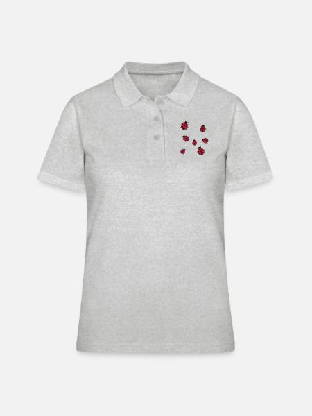 Kleiner Marienkäfer - Frauen Polo Shirt - Grau meliert