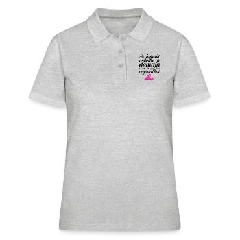 sexe couple humour position kamasutra citation dem - Polo Femme - gris chiné - Devant - Ailine (174cm)