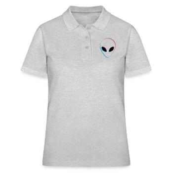 3D Effekt Alien - Frauen Polo Shirt - Grau meliert - Vorne - Ailine (174cm)