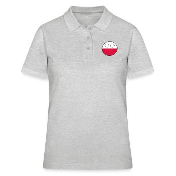 Countryball pays Patrie Pologne - Polo Femme - gris chiné - Devant - Ailine (174cm)