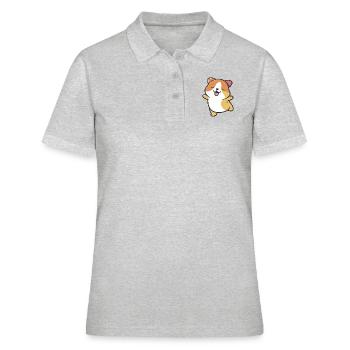 Kawaii Cute Happy Colorful Dog Dancing - Women's Polo Shirt - heather grey - Front - Ailine (174cm)