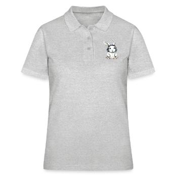 Crap le lapin audiophile - Polo Femme - gris chiné - Devant - Ailine (174cm)