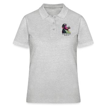 KeepCalm - Polo Femme - gris chiné - Devant - Ailine (174cm)