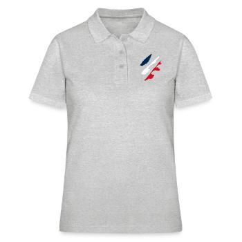 Drapeau de la France - Polo Femme - gris chiné - Devant - Ailine (174cm)