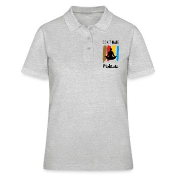 Hasse nicht Meditieren / Meditieren - Frauen Polo Shirt - Grau meliert - Vorne - Ailine (174cm)