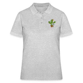 Câlins gratuits Cactus - Polo Femme - gris chiné - Devant - Ailine (174cm)