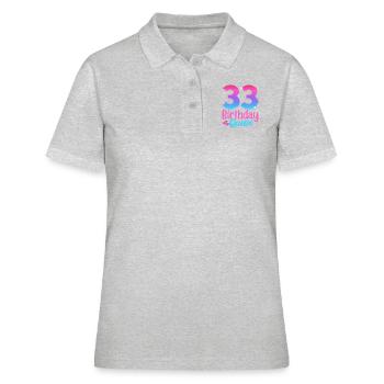 Birthday Queen 33 Geburtstag - Women's Polo Shirt - heather grey - Front - Ailine (174cm)