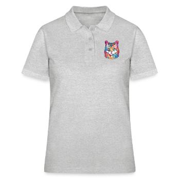 Chat - Polo Femme - gris chiné - Devant - Ailine (174cm)