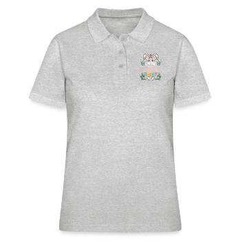 Je suis la maman lapin - Polo Femme - gris chiné - Devant - Ailine (174cm)