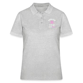 Endlich 30 Ich Kann Alles Ich Weiß Alles - Frauen Polo Shirt - Grau meliert - Vorne - Ailine (174cm)