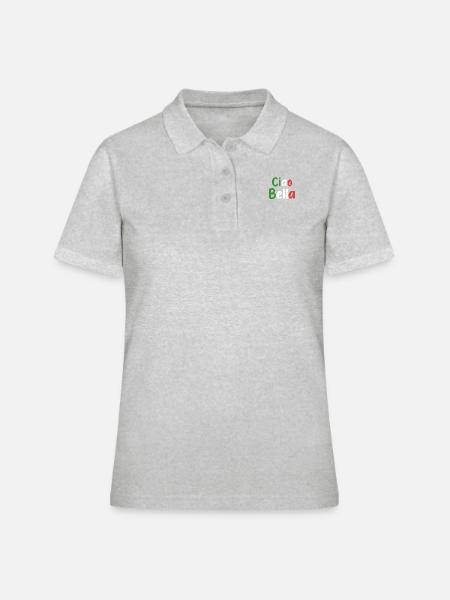Ciao Bella - Frauen Polo Shirt - Grau meliert