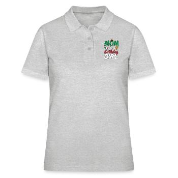Mom Of The Birthday Girl - Frauen Polo Shirt - Grau meliert - Vorne - Ailine (174cm)