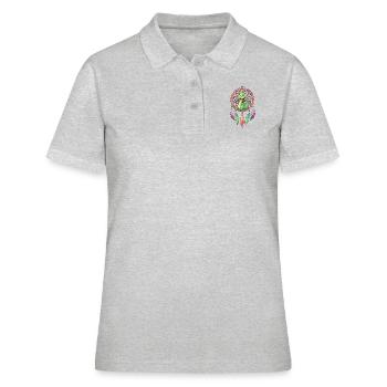 Attrape-rêves dinosaure - Polo Femme - gris chiné - Devant - Ailine (174cm)