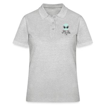 Alien / Zone 51 / UFO: Merci de croire en - Polo Femme - gris chiné - Devant - Ailine (174cm)