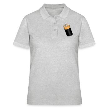 Batterie. Geschenkidee - Frauen Polo Shirt - Grau meliert - Vorne - Ailine (174cm)