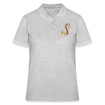 serpent visage tête gecko lézard reptile réel - Polo Femme - gris chiné - Devant - Ailine (174cm)