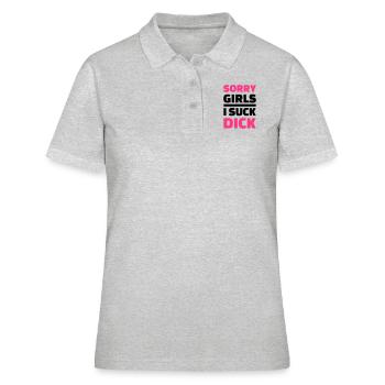 Sorry girls I suck dick - Polo Femme - gris chiné - Devant - Ailine (174cm)