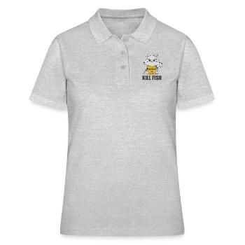 Humour de chat Kill Bill - Polo Femme - gris chiné - Devant - Ailine (174cm)