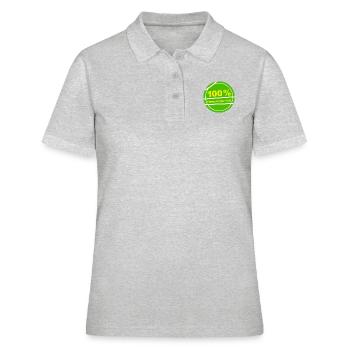 100% Tempelhofer Feld - Frauen Polo Shirt - Grau meliert - Vorne - Ailine (174cm)