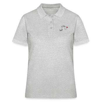 Maman Je t'aime - Polo Femme - gris chiné - Devant - Ailine (174cm)