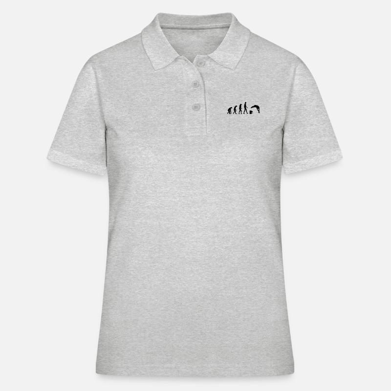 Evolution / Schwimmen - Frauen Polo Shirt - Grau meliert
