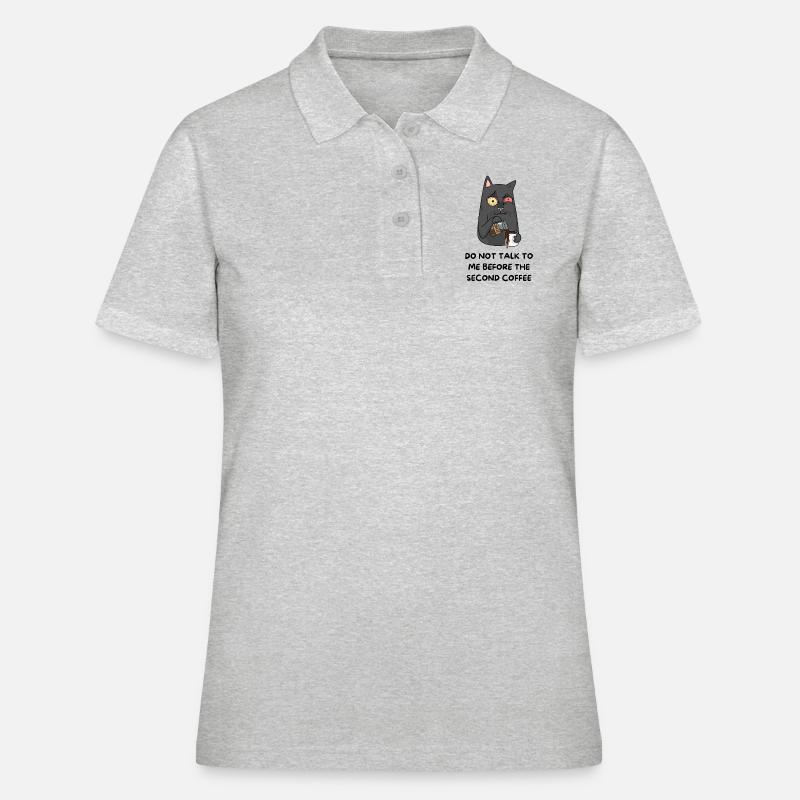 Do not speak up before the second coffee - Women's Polo Shirt - heather grey
