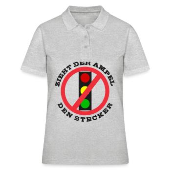 Zieht der Ampel den Stecker - Frauen Polo Shirt - Grau meliert - Vorne - Ailine (174cm)