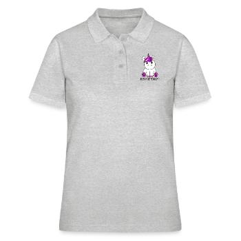 Unicorn "Soyez toujours vous" - Polo Femme - gris chiné - Devant - Ailine (174cm)