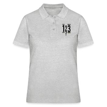 Unterhosenwichtel - Frauen Polo Shirt - Grau meliert - Vorne - Ailine (174cm)