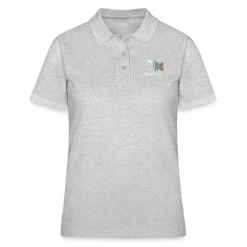 Kuschelfisch, Theodör, Es geht um, Zombie - Frauen Polo Shirt - Grau meliert - Vorne - Ailine (174cm)