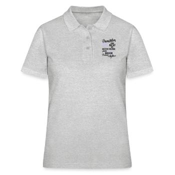 Fotografin: Diamanten? ich will Kamera & Objektive - Frauen Polo Shirt - Grau meliert - Vorne - Ailine (174cm)