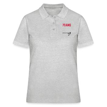 70 ans anniversaire tombe arrive - Polo Femme - gris chiné - Devant - Ailine (174cm)