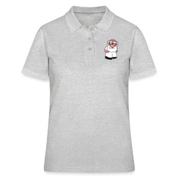 zwerg klein gesicht kopf boese veraergert wue - Frauen Polo Shirt - Grau meliert - Vorne - Ailine (174cm)