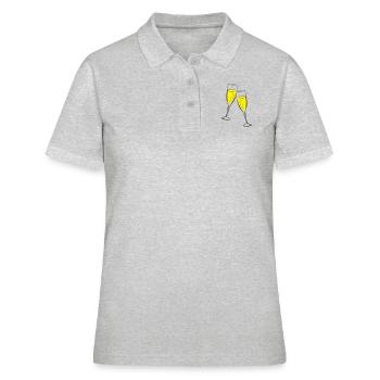 sekt design glas - Frauen Polo Shirt - Grau meliert - Vorne - Ailine (174cm)