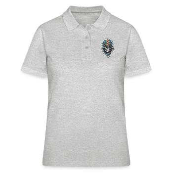 Maya / Haute Culture / Pérou / Calendrier Maya / Motif - Polo Femme - gris chiné - Devant - Ailine (174cm)