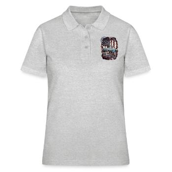 V8 fidèle compagnon camion pick-up sur le drapeau mur - Polo Femme - gris chiné - Devant - Ailine (174cm)