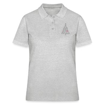 froh und munter - Frauen Polo Shirt - Grau meliert - Vorne - Ailine (174cm)