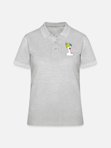 neugierig - Frauen Polo Shirt - Grau meliert