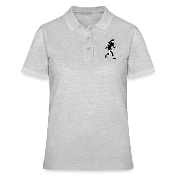 Marc le rugbyman - Polo Femme - gris chiné - Devant - Ailine (174cm)