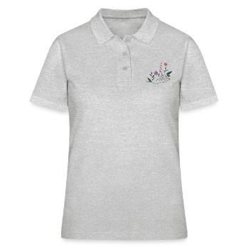 Hands of Flowers - Frauen Polo Shirt - Grau meliert - Vorne - Ailine (174cm)
