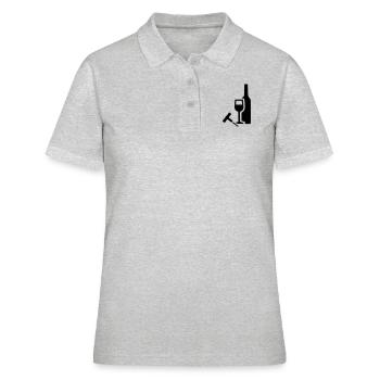 Wein - Frauen Polo Shirt - Grau meliert - Vorne - Ailine (174cm)