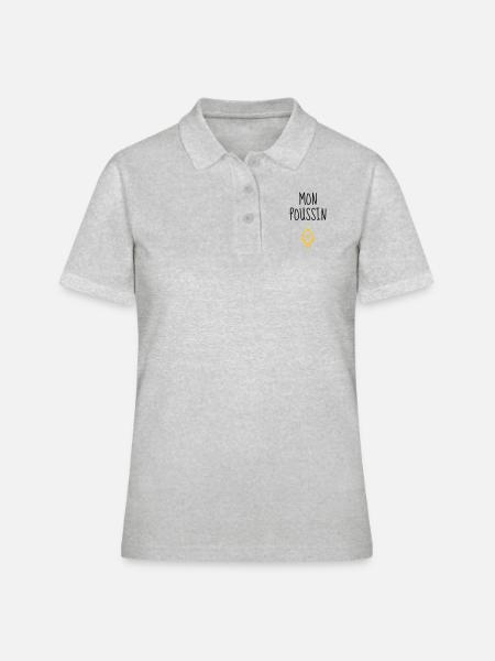 Mon Poussin - Bébé - Naissance - Amour - Famille - Polo Femme - gris chiné