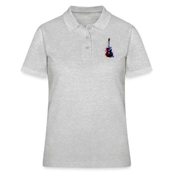 Guitare Rock Musique - Polo Femme - gris chiné - Devant - Ailine (174cm)