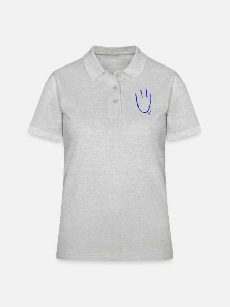 Smiley - Frauen Polo Shirt - Grau meliert