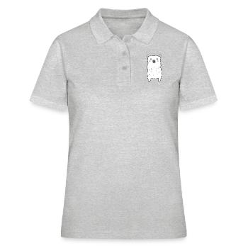 Kleiner Eisbär - Frauen Polo Shirt - Grau meliert - Vorne - Ailine (174cm)