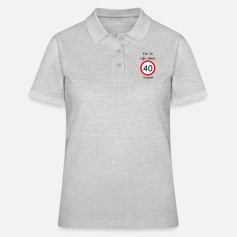 est i l 40 script black engl - Women's Polo Shirt - heather grey